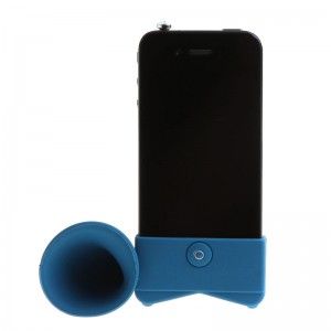 Azul bonito portátil silicone Horn Stand Amplificador